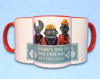 Peterson's and Sons 11oz Mug - White with Colour Inside Green/Pink/Red/Yellow– Don't Hug Me I'm Scared