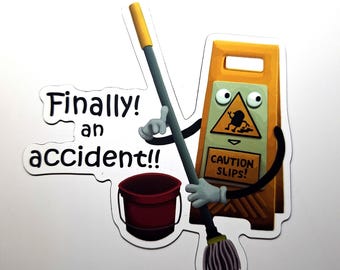Don't Hug Me I'm Scared Fridge Magnet Stocking Filler Wet Floor Sign Finally!