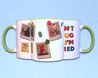 Fridge Gallery 11oz Mug - White with Colour Inside  Black/Green/Red/White – Don't Hug Me I'm Scared