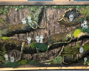 Enchanting Kodama Forest Spirits 3D Wall Décor