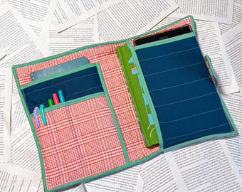 Handgemaakt gewatteerd annotatieboek/e-readerhoes