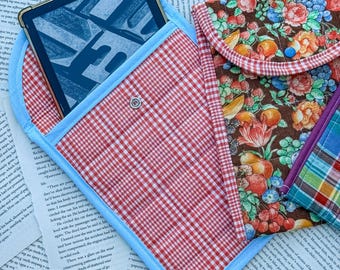 Handgemaakte gewatteerde hoes of e-reader voor Kindle/e-reader