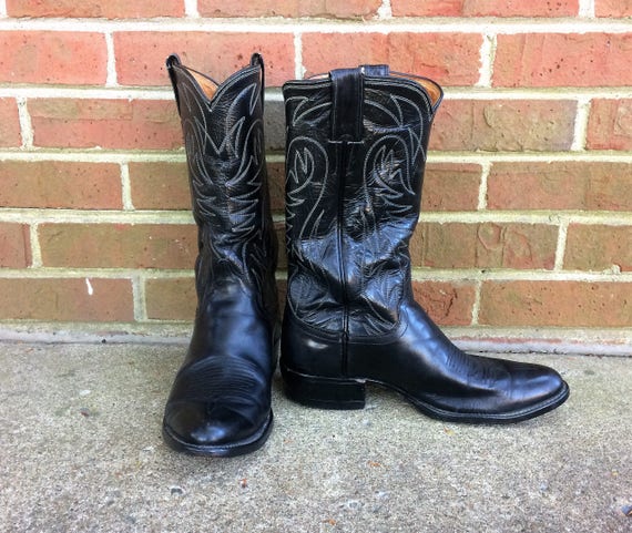justin black leather boots