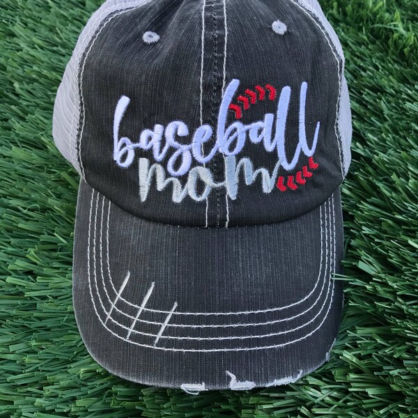 Baseball Mom Embroidered Trucker Hat