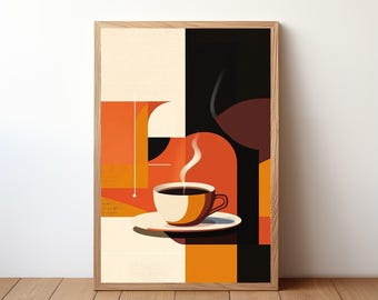Poster del caffè, stampa artistica del caffè vintage, decorazione della cucina, arte murale del barista, guida all'espresso, estetica del caffè, regalo di compleanno per gli amanti del caffè, CFE27