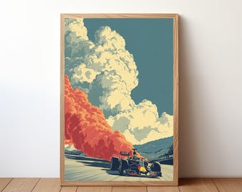Formel 1-affisch: Vintage F1 Grand Prix-bilkonst | F1-2