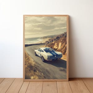Vintage Mustang Poster, Ford Mustang Print, Classic Car Wall Art, Muscle Car Decor, Garage Wall Art, Retro Ford Mustang, STNG9