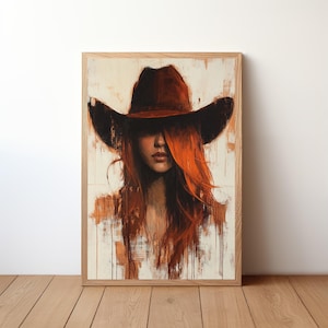 Cowgirl Poster, Western Art Print, Rustic Wall Decor, Boho Cowgirl Artwork, Vintage Rodeo, Country Girl Home Decor, Western Wall Art, CWG10
