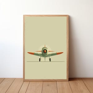 Minimalist Cessna Plane Poster, Modern Aviation Wall Art, Small Aircraft in Sky Print, Simple Pilot Decor, Clean Flight Illustration, AVI38