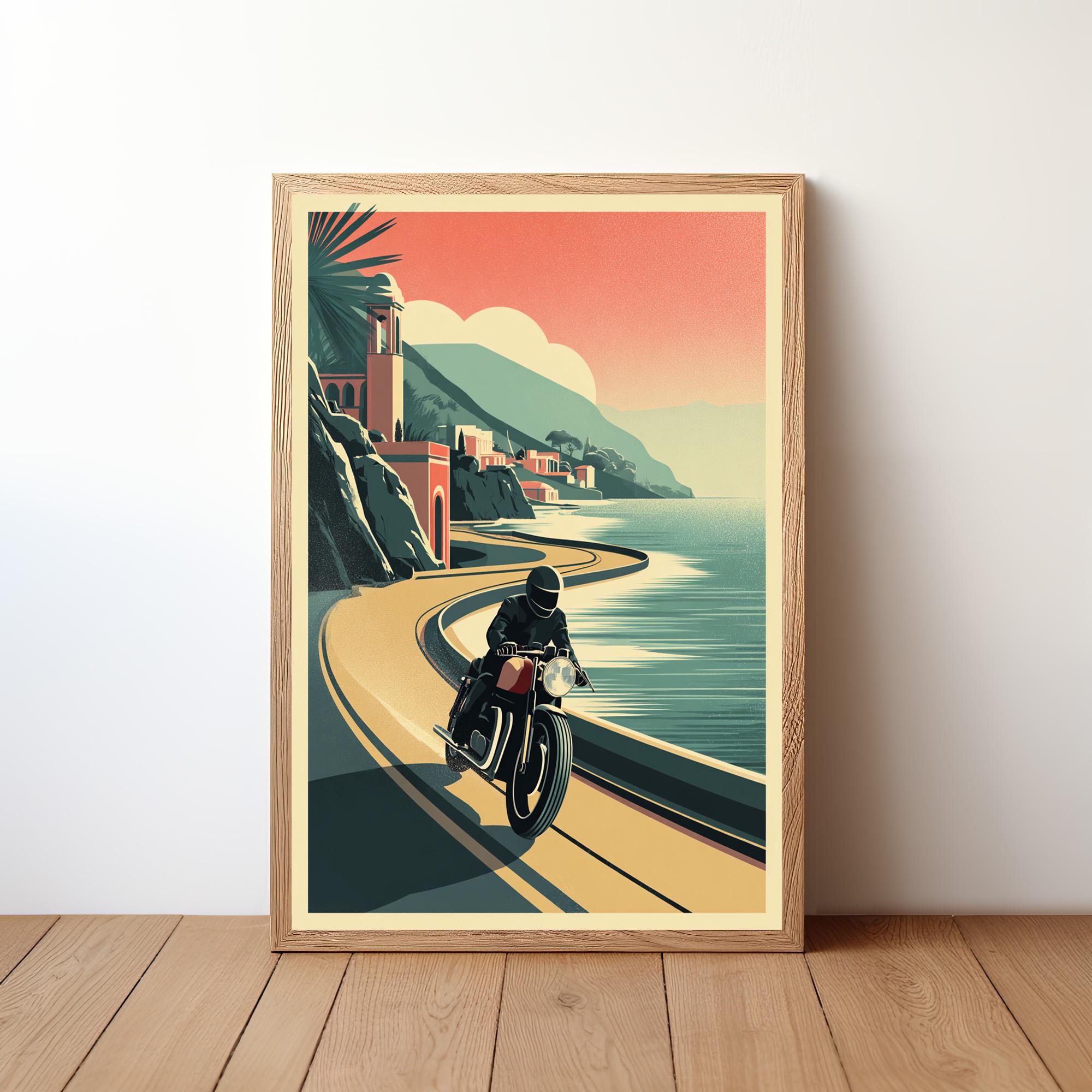 Photo Murale Vintage Mobylette - Impression Sur Toile, Style Shabby Chic, Marron - Neuf Par Bold Bloc Design