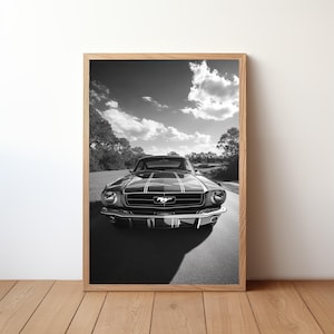 Vintage Mustang Poster, Ford Mustang Print, Classic Car Wall Art, Muscle Car Decor, Garage Wall Art, Retro Ford Mustang, STNG1