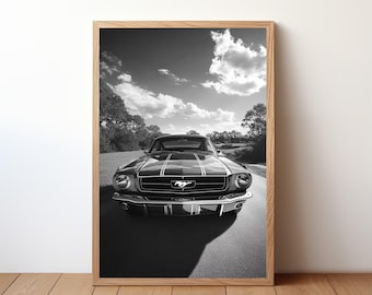 Vintage mustang Poster, Ford mustang Druck, Oldtimer Wandkunst, Muskel-Auto-Dekor, Garagenwandkunst, Retro Ford mustang, STNG1