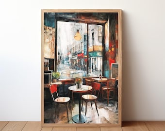 Cozy Cafe Poster - Coffee Lover Gift, Aesthetic Coffee Shop Wall Art, Barista Decor, Cute Café Print for Kitchen, Coffee House Decor, CFE10