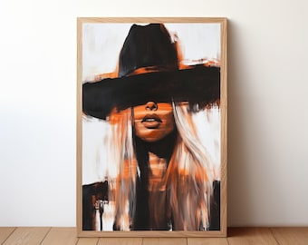 Cowgirl Poster, Western Art Print, Rustic Wall Decor, Boho Cowgirl Artwork, Vintage Rodeo, Country Girl Home Decor, Western Wall Art, CWG5
