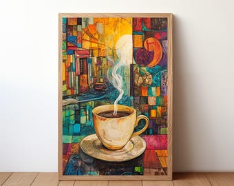 Poster del caffè, stampa artistica del caffè vintage, decorazione della cucina, arte murale del barista, guida all'espresso, estetica del caffè, regalo di compleanno per gli amanti del caffè, CFE26