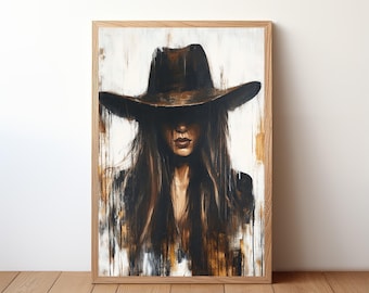 Cowgirl Poster, Western Art Print, Rustic Wall Decor, Boho Cowgirl Artwork, Vintage Rodeo, Country Girl Home Decor, Western Wall Art, CWG7