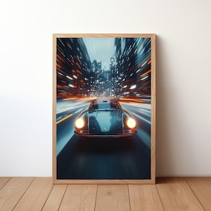 Vintage Porsche Poster, Porsche 911 Print, Classic Car Wall Art, Sports Car Decor, Garage Wall Art, Retro Porsche Portrait, Pop Art, PRSH9