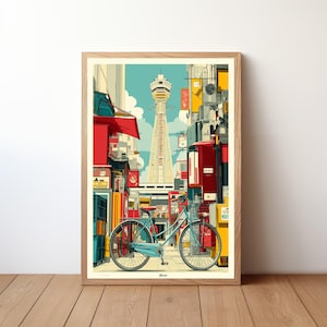 Osaka Japan Travel Poster, Japanese Print, Retro Vintage Wall Art, Traveler Birthday Christmas Gift, Bedroom Home Office Décor, JPN23