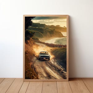 Vintage Mustang Poster, Ford Mustang Print, Classic Car Wall Art, Muscle Car Decor, Garage Wall Art, Retro Ford Mustang, STNG8
