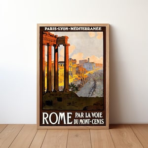 Rome Italy Retro Travel Poster, Vintage Travel Wall Art, Retro Travel Poster