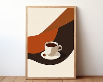 Coffee Poster, Vintage Coffee Art Print, Kitchen Decor, Barista Wall Art, Espresso Guide, Cafe Aesthetic, Coffee Lover Birthday Gift, CFE30