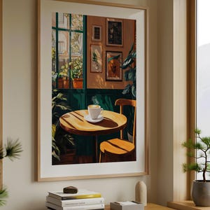 Cozy Cafe Poster - Coffee Lover Gift, Aesthetic Coffee Shop Wall Art, Barista Decor, Cute Café Print for Kitchen, Coffee House Decor, CFE24 image 5