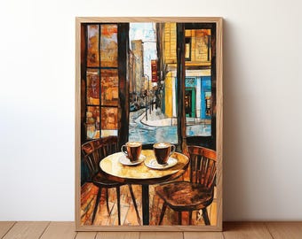 Cozy Cafe Poster - Coffee Lover Gift, Aesthetic Coffee Shop Wall Art, Barista Decor, Cute Café Print for Kitchen, Coffee House Decor, CFE3