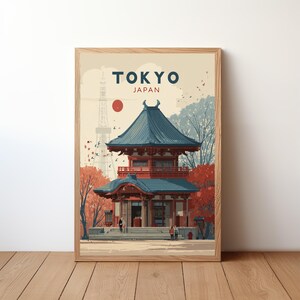 Tokyo Japan Travel Poster, Japanese Print, Retro Vintage Wall Art, Traveler Birthday Christmas Gift, Bedroom Home Office Décor, JPN27