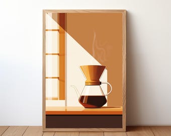 Pôster de café, impressão de arte de café vintage, decoração de cozinha, arte de parede de barista, guia de expresso, estética de café, presente de aniversário para amantes de café, CFE37