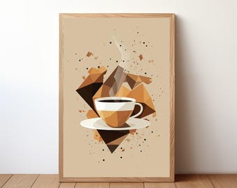 Pôster de café, impressão de arte de café vintage, decoração de cozinha, arte de parede de barista, guia de expresso, estética de café, presente de aniversário para amantes de café, CFE34