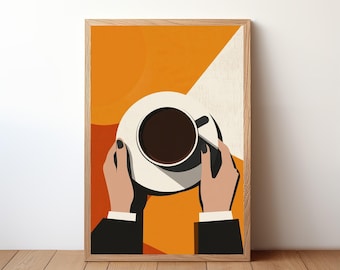 Plakat z kawą, Vintage Coffee Art Print, Wystrój kuchni, Sztuka ścienna baristy, Przewodnik po espresso, Estetyka kawiarni, Prezent urodzinowy dla miłośnika kawy, CFE36
