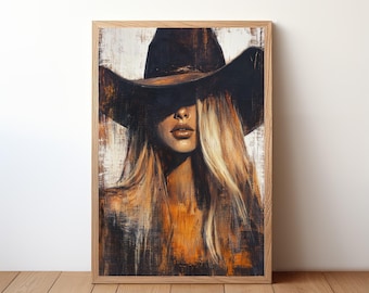 Cowgirl Poster, Western Art Print, Rustic Wall Decor, Boho Cowgirl Artwork, Vintage Rodeo, Country Girl Home Decor, Western Wall Art, CWG4