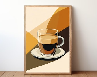 Poster del caffè, stampa artistica del caffè vintage, decorazione della cucina, arte murale del barista, guida all'espresso, estetica del caffè, regalo di compleanno per gli amanti del caffè, CFE29