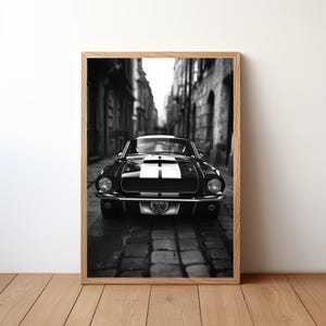 Vintage Mustang Poster, Ford Mustang Print, Classic Car Wall Art, Muscle Car Decor, Garage Wall Art, Retro Ford Mustang, STNG3