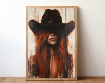 Cowgirl Poster, Western Art Print, Rustic Wall Decor, Boho Cowgirl Artwork, Vintage Rodeo, Country Girl Home Decor, Western Wall Art, CWG6