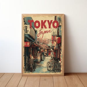 Tokyo Japan Travel Poster, Japanese Print, Retro Vintage Wall Art, Traveler Birthday Christmas Gift, Bedroom Home Office Décor, JPN28