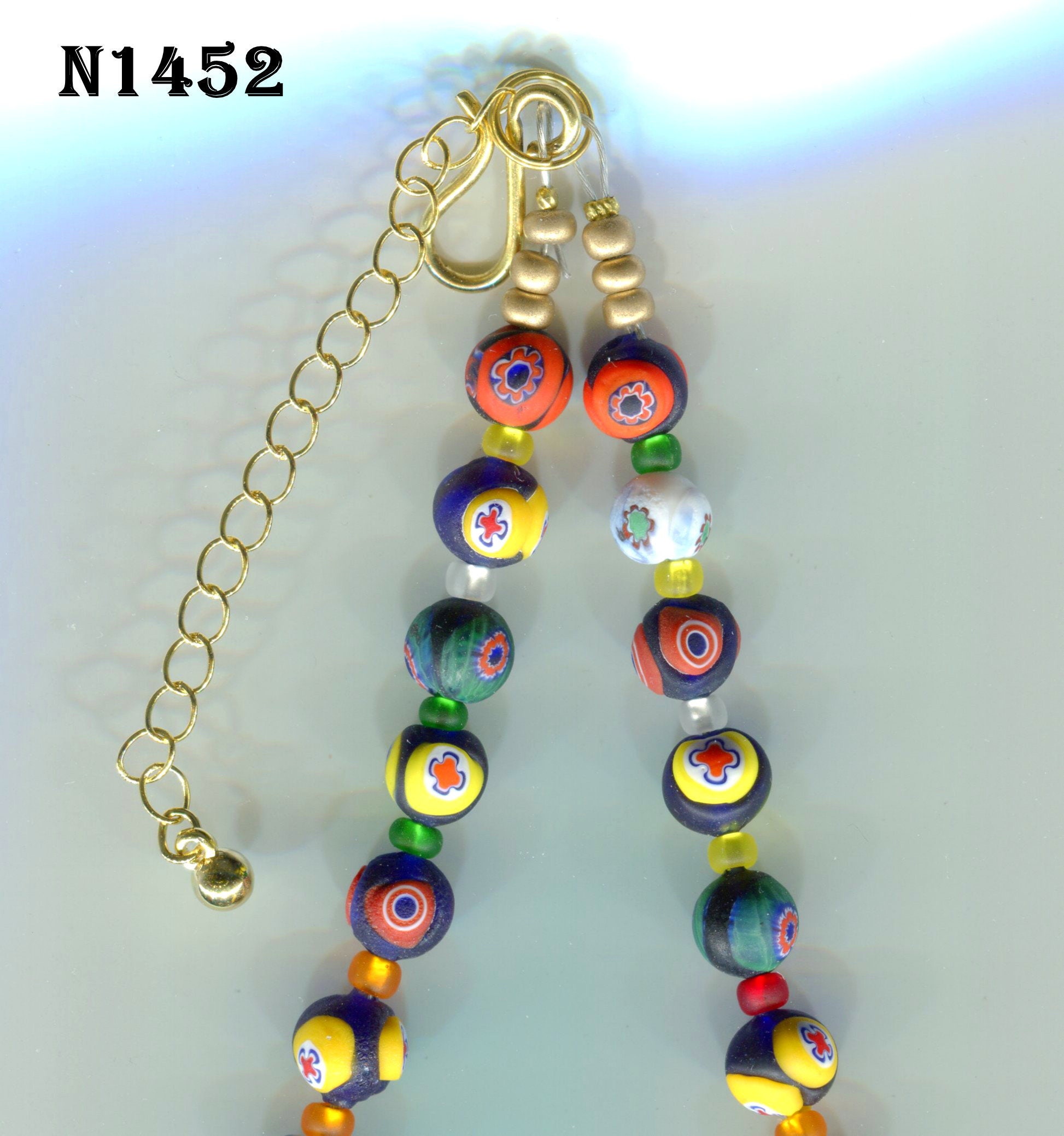 Vintage Murano Glass Beads Millefiori Necklaces Etsy