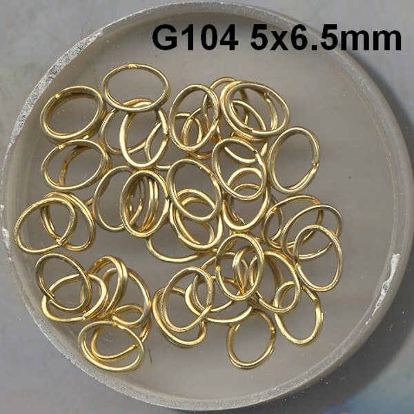 14Kt Solid Gold Split Rings Safety Rings, Oval, American made G104