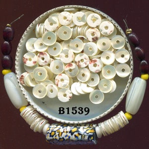 Mother of Pearl Beads, Heishe, Round, Vintage, B1539