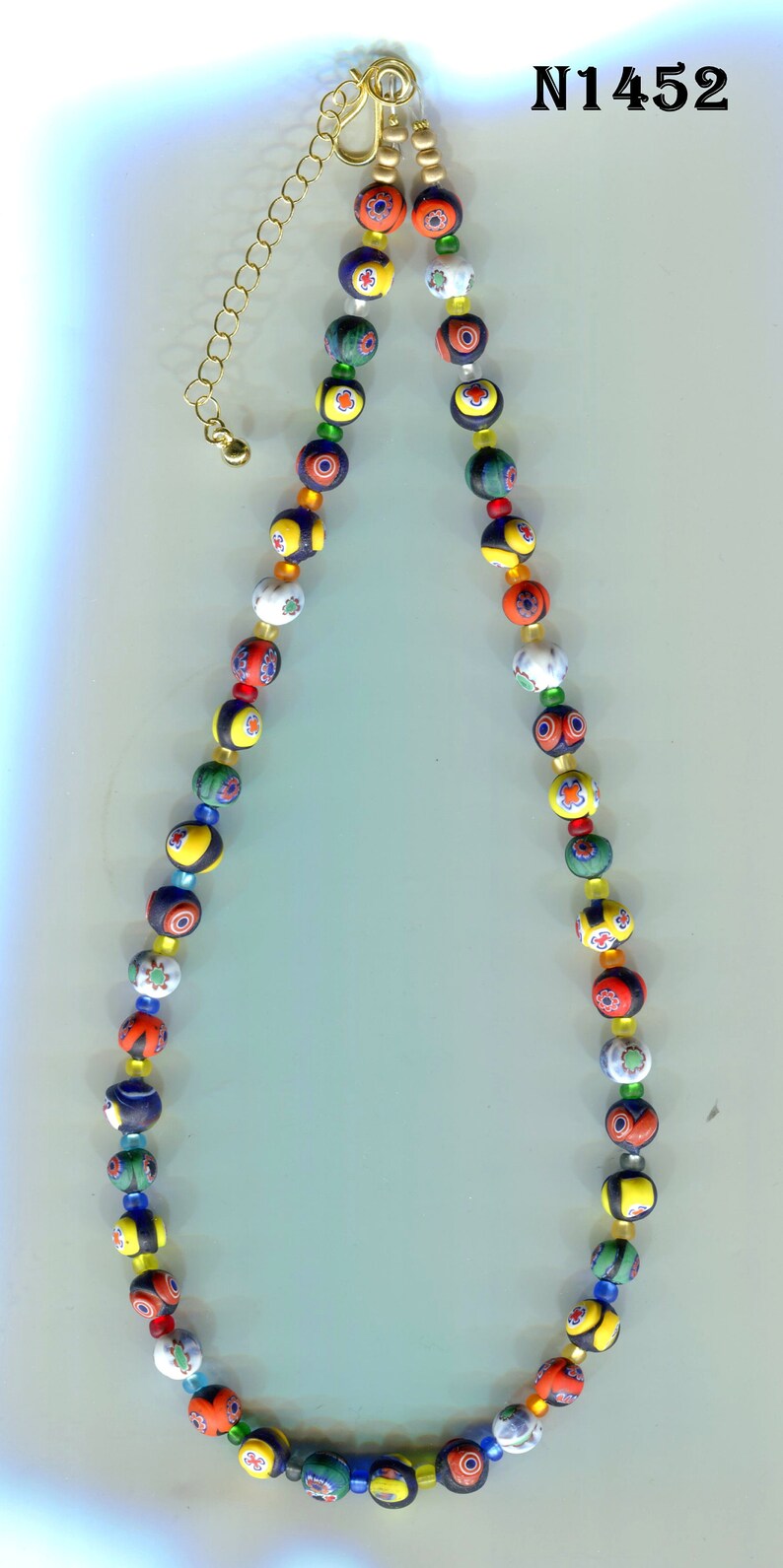 Vintage Murano Glass Beads Millefiori Necklaces Etsy
