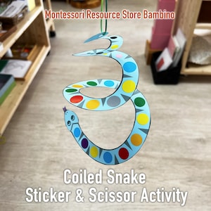 Coiled Snake Sticker & Schere Aktivität