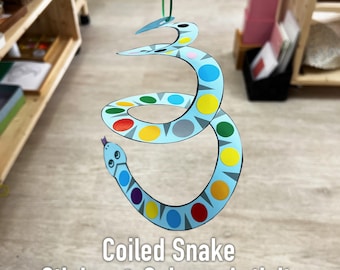 Coiled Snake Sticker & Scissor Activity