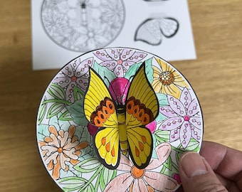 Pop-Up Butterfly - Cut and Coloring Activity