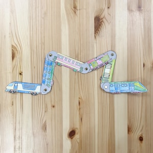 Verbinde und spiele! Splint-Bastelpackung “Ausmalen und Zug verbinden”