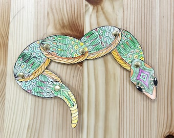 Cut & Color Split Pin Snake for Scissors and coloring Skills.