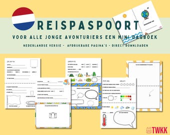 Invulboek Reispaspoort voor jonge avonturiers Nederlandse versie Printable