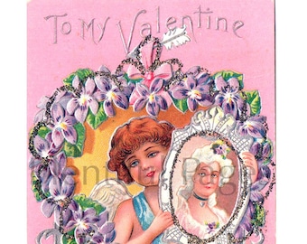 Postal antigua de San Valentín, coleccionable de principios del siglo XX