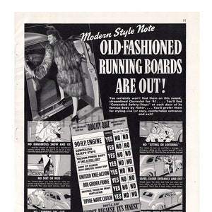 1941 Chevrolet Vintage Ad, Advertising Art, Magazine Ad, 1940's Chevy, Advertisement, Great to Frame.