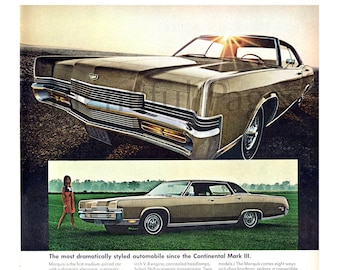 1968 Lincoln-Mercury Marquis Ad, Vintage Car Print