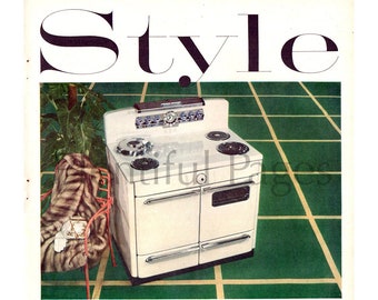 1952 Perfection Range Vintage Ad, Advertising Art, Magazine Ad, 1950's Stove, Advertisement, Great for Framing.